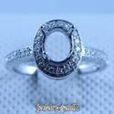 Oval 7*5MM Solid 14Kt White Gold Natural Diamond S