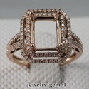Emerald 9*7MM Solid 14Kt Rose Gold Natural Diamond