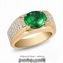 2.32Ct Oval 9*7MM Solid 14Kt Yellow Gold VS Natura