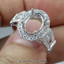Oval 9*7MM Solid 14Kt White Gold Natural Diamond S
