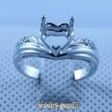 Heart 8MM Solid 14Kt White Gold Natural Diamond Se