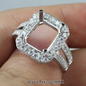 Emerald 10*8MM Solid 14Kt White Gold Natural Diamo