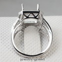 Emerald 10*8MM Solid 14Kt White Gold Natural Diamo