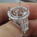 Oval 14*12MM Solid 14Kt White Gold VS Natural Diam