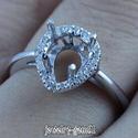Pear 8*6MM Solid 18Kt White Gold Natural diamond S