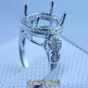 Oval 11*9.5MM Solid 18Kt White Gold Natural Diamon
