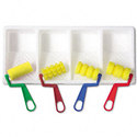 Foam Patterned Rollers with Paint Trays Four Desig
