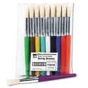 Stubby Brush Set Natural Bristle Round 10/Set