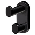 Plastic Coat Hook 2 Hook 1 3/4 x 3 3/4 x 4 Black