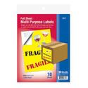 BAZIC 8.5"" X 11"" Full Sheet Multipurpose Labels 