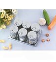 6 Piece Stainless Steel Spice Jars With Stand Case