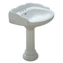 GEORGIAN PEDESTAL BASIN 4 CENTER-White