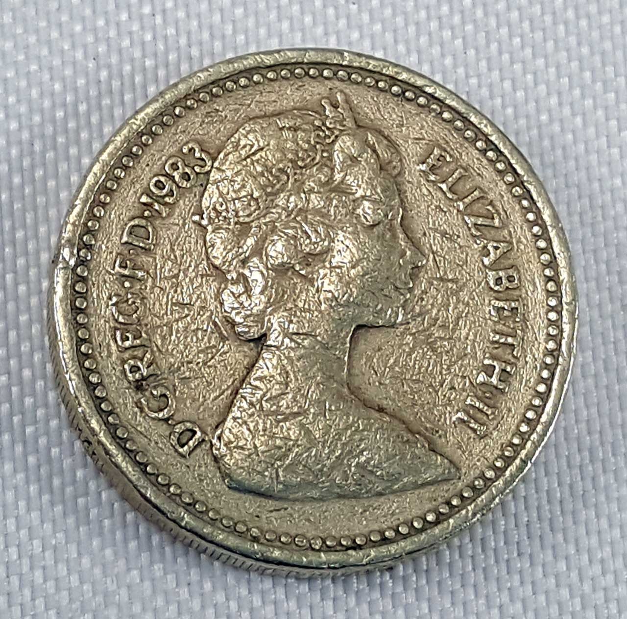 1983 UK Great Britain One Pound Coin Elizabeth II good circulated ...