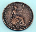 1853 Halfpenny Great Britain Victoria Britannia Co