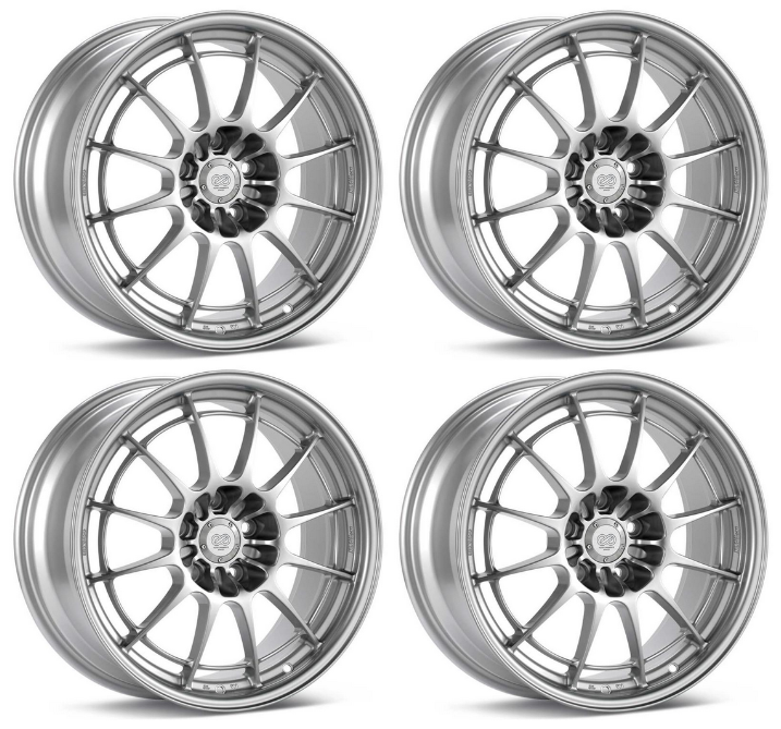ENKEI Silver NT03+M in SILVER-SET OF 4 18x9.5 Rims 5x108 +