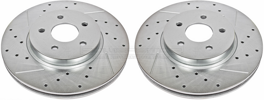 Power Stop JBR914XPR Drilled /& Slotted Front Rotor Set for 00-09 Honda S2000