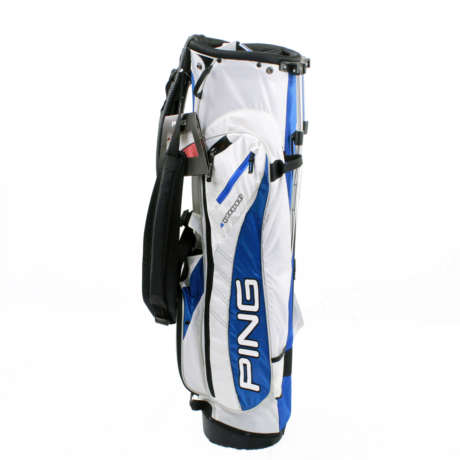 Ping 4 Under Golf Stand Bag 4-Way Top Dual Straps White/Royal Blue ...