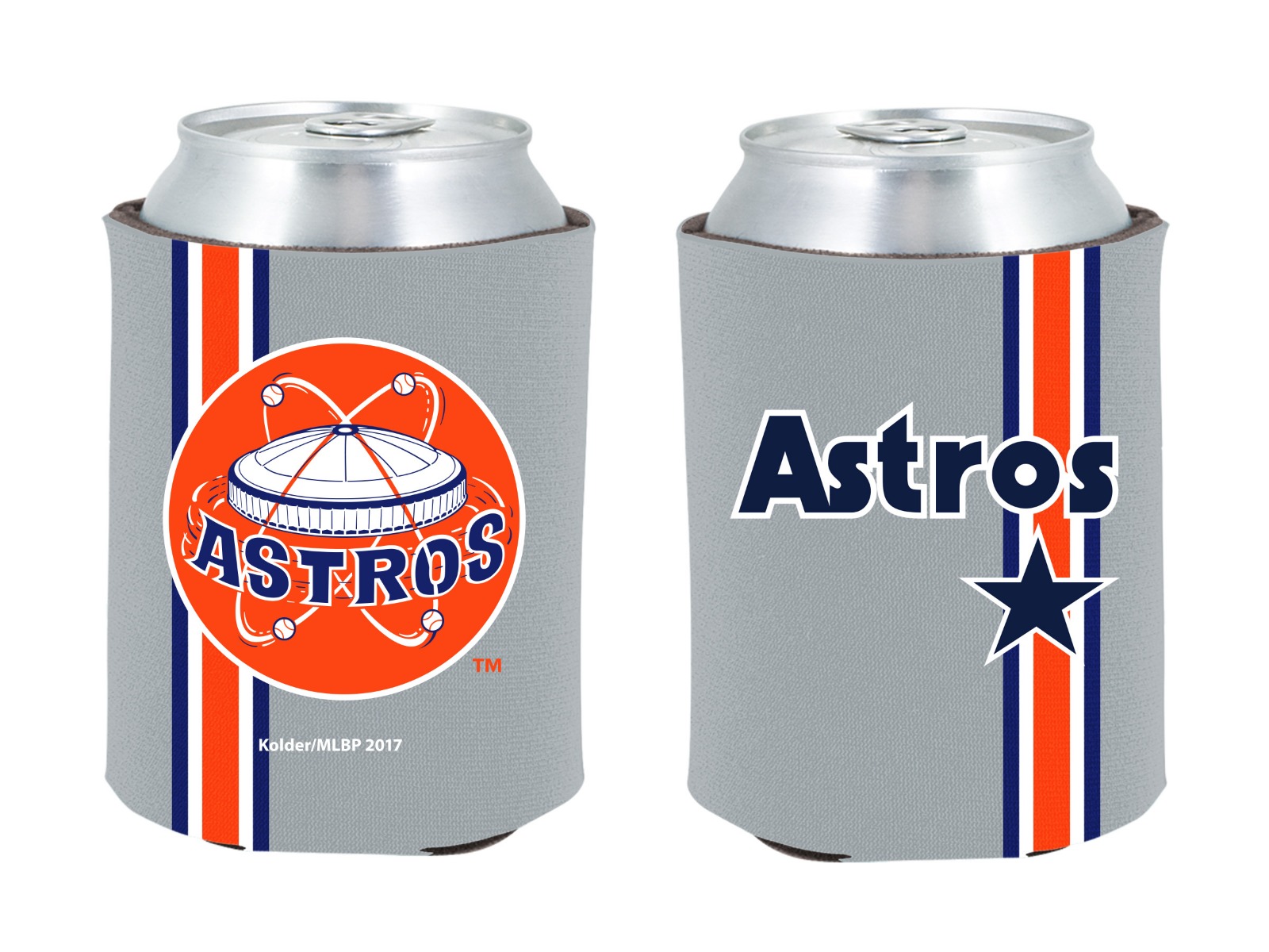 Houston Astros 2PACK CAN Retro THROWBACK Koozie Neoprene Holder Coolie