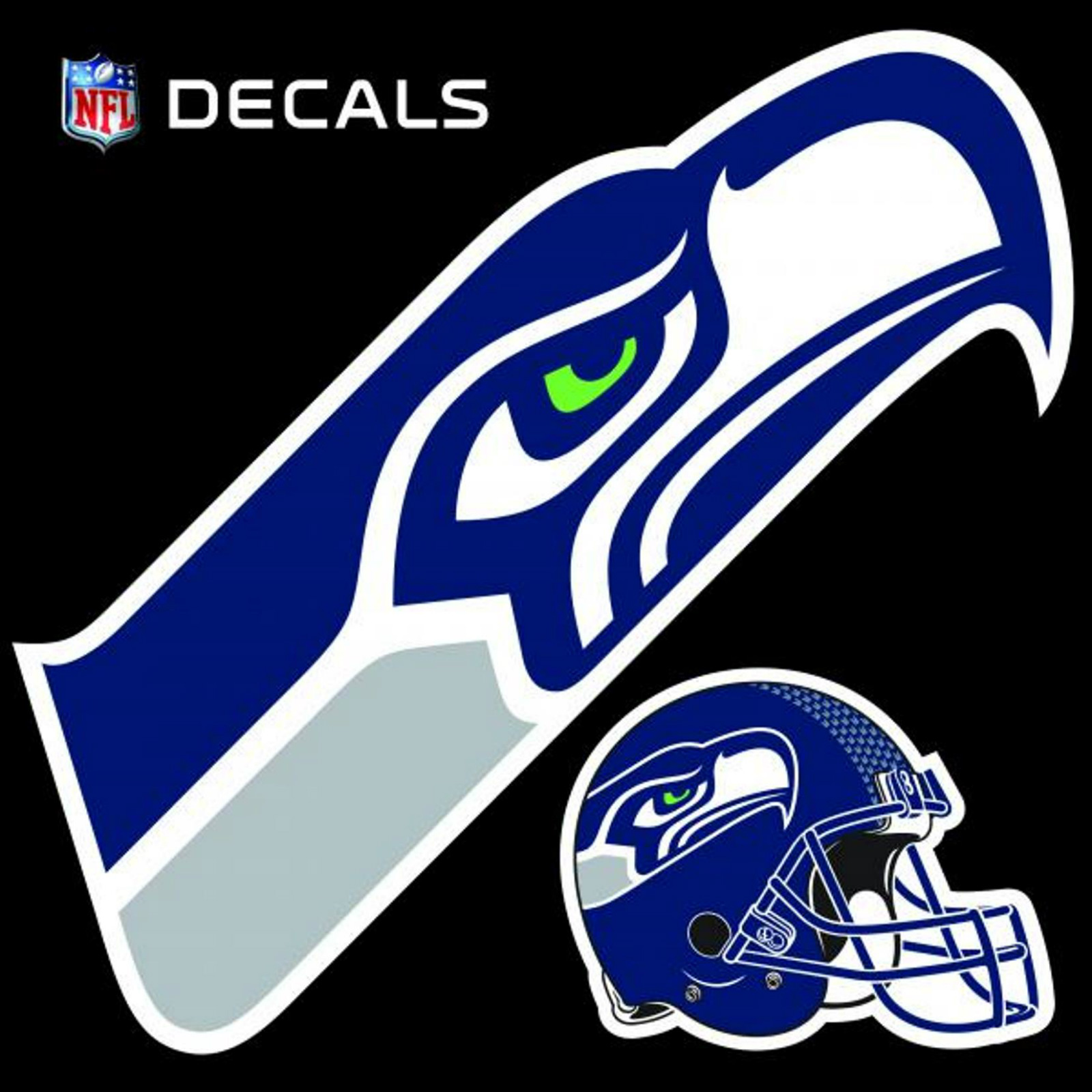 Seattle Seahawks  8 LOGO  Decal w BONUS DECAL Flat Vinyl 