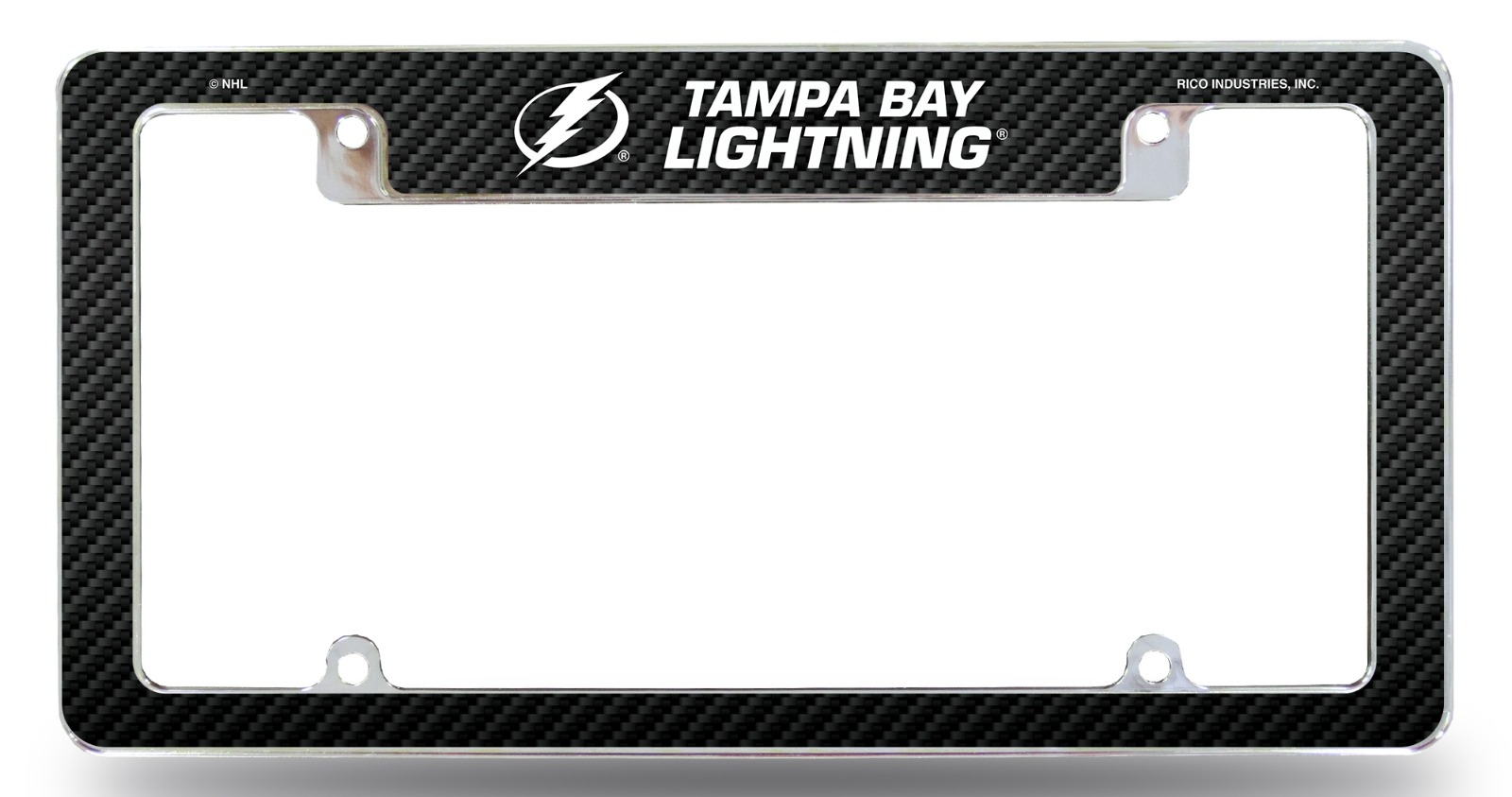 Tampa Bay Lightning Chrome License Plate Frame Metal Tag Cover Carbon
