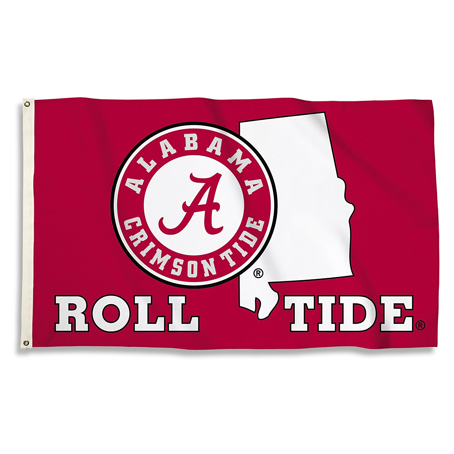 Alabama Crimson Tide 23602 STATE OUTLINE 3x5 Flag Outdoor Banner ...