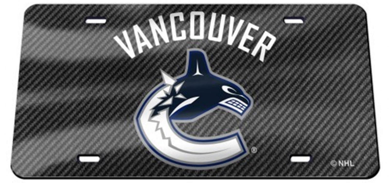 Vancouver Canucks Carbon Fiber Design Premium Laser Cut Tag License Plate Hockey