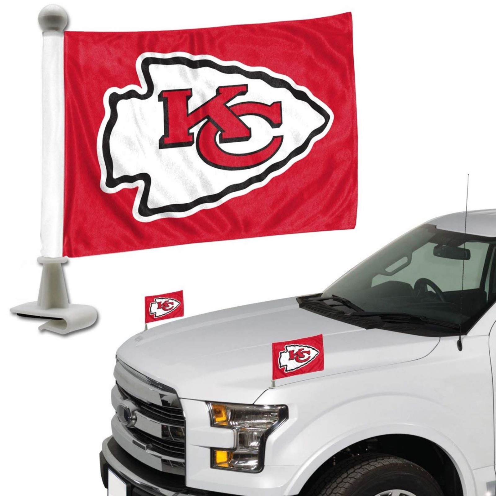 Kansas City Chiefs 2Pack Ambassador Style Auto Flag Car Banner Set Football 681620899153 eBay