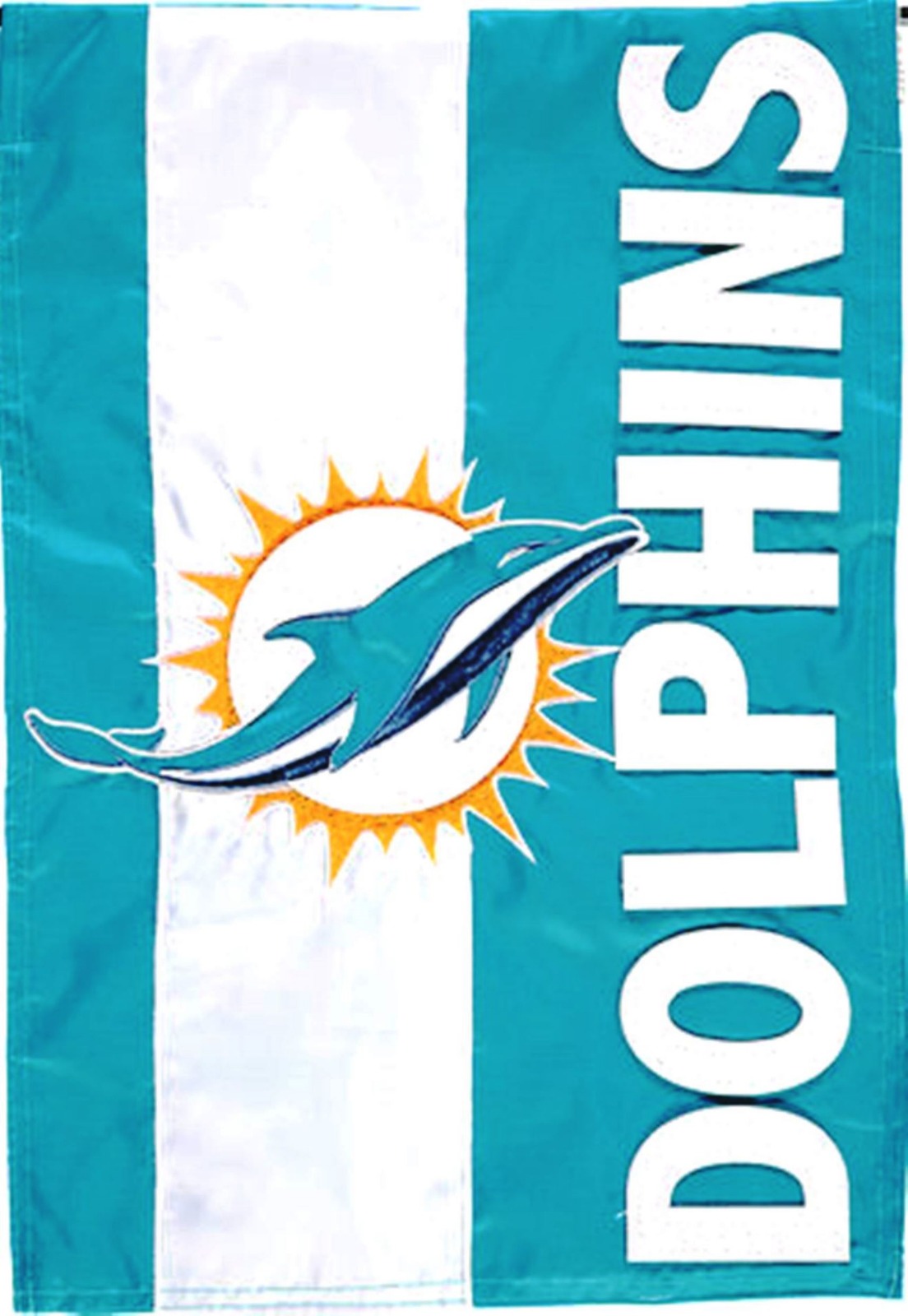 Miami Dolphins Premium Embellished 2-Sided 28x44 Banner Applique Flag ...