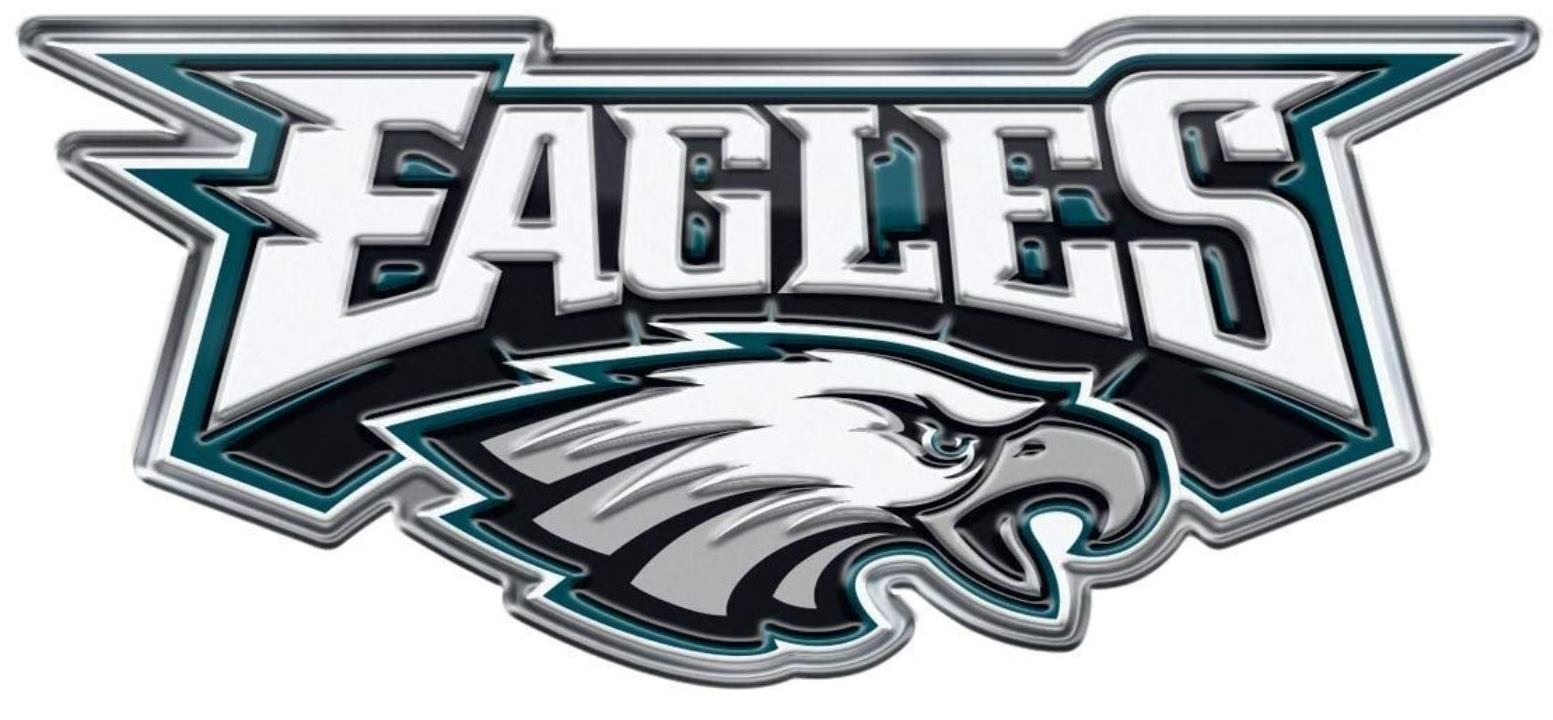 Philadelphia Eagles Premium DieCut Metal Color Auto Emblem Chrome Decal ...