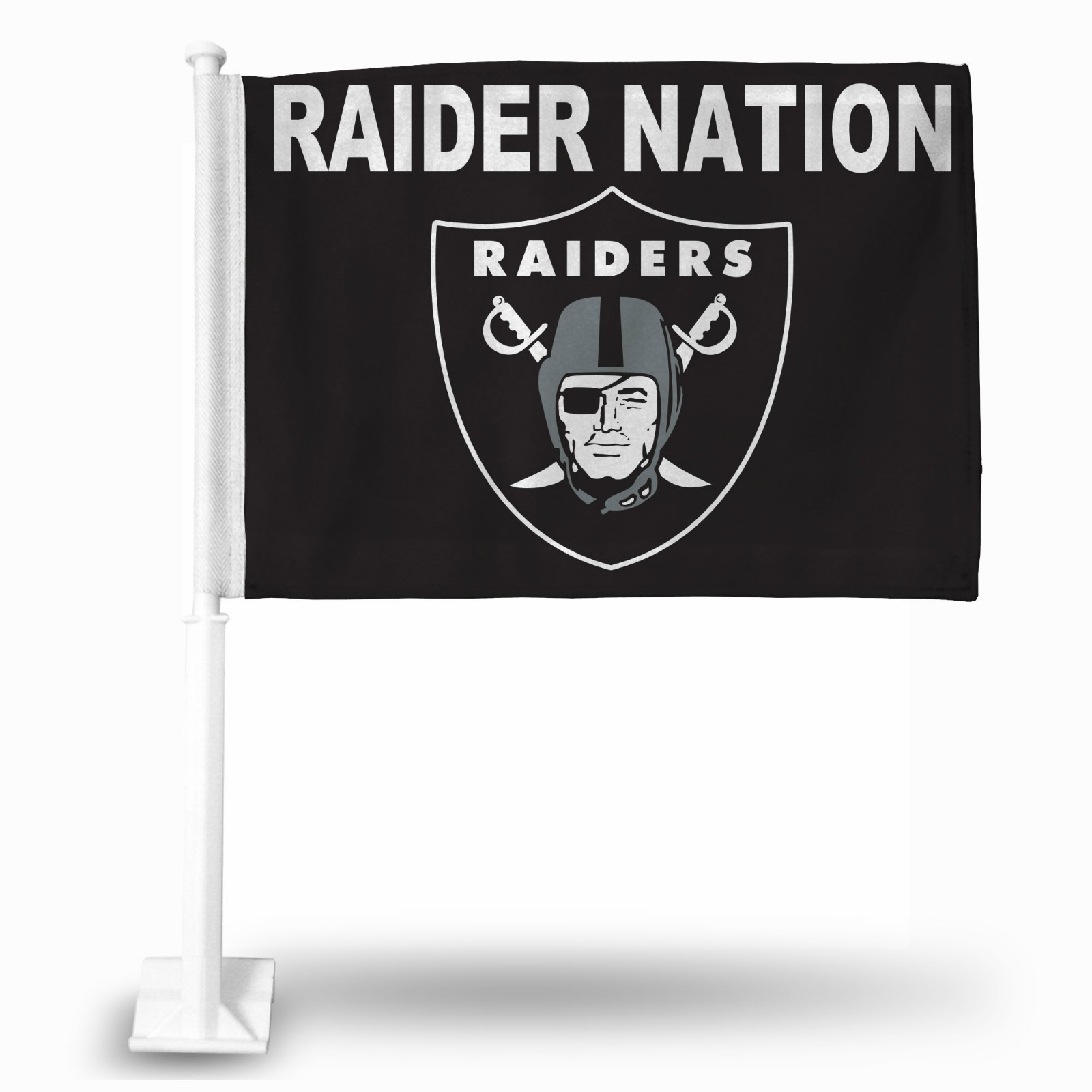 Oakland Raiders Raider Nation 2 Sided Car Flag Wpole Banner Auto Truck