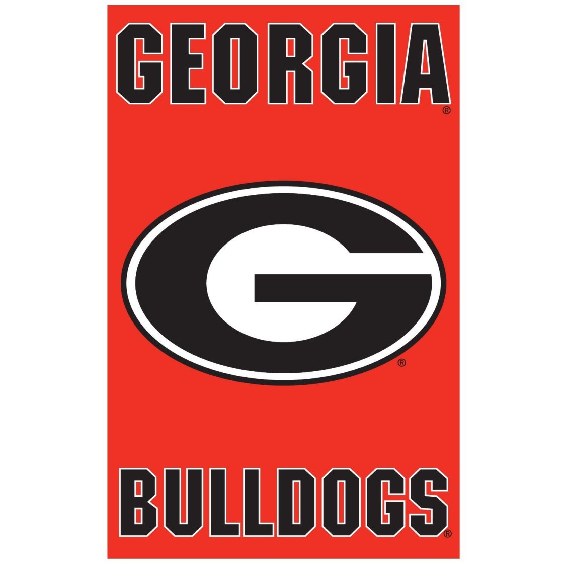 Georgia Bulldogs 2-sided 28x44 Embroidered Applique Banner Flag 