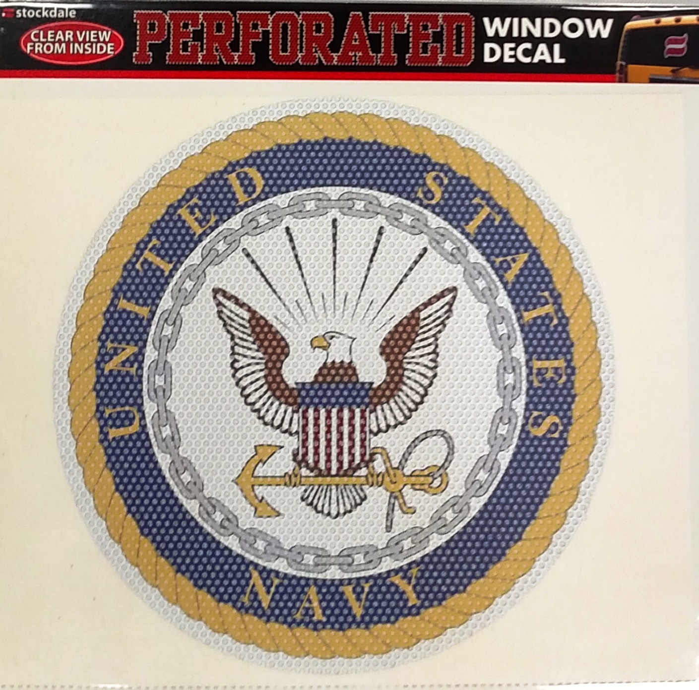 Classic Navy Perforated Window Decal Seasonal Sale CGSignLab 96x48