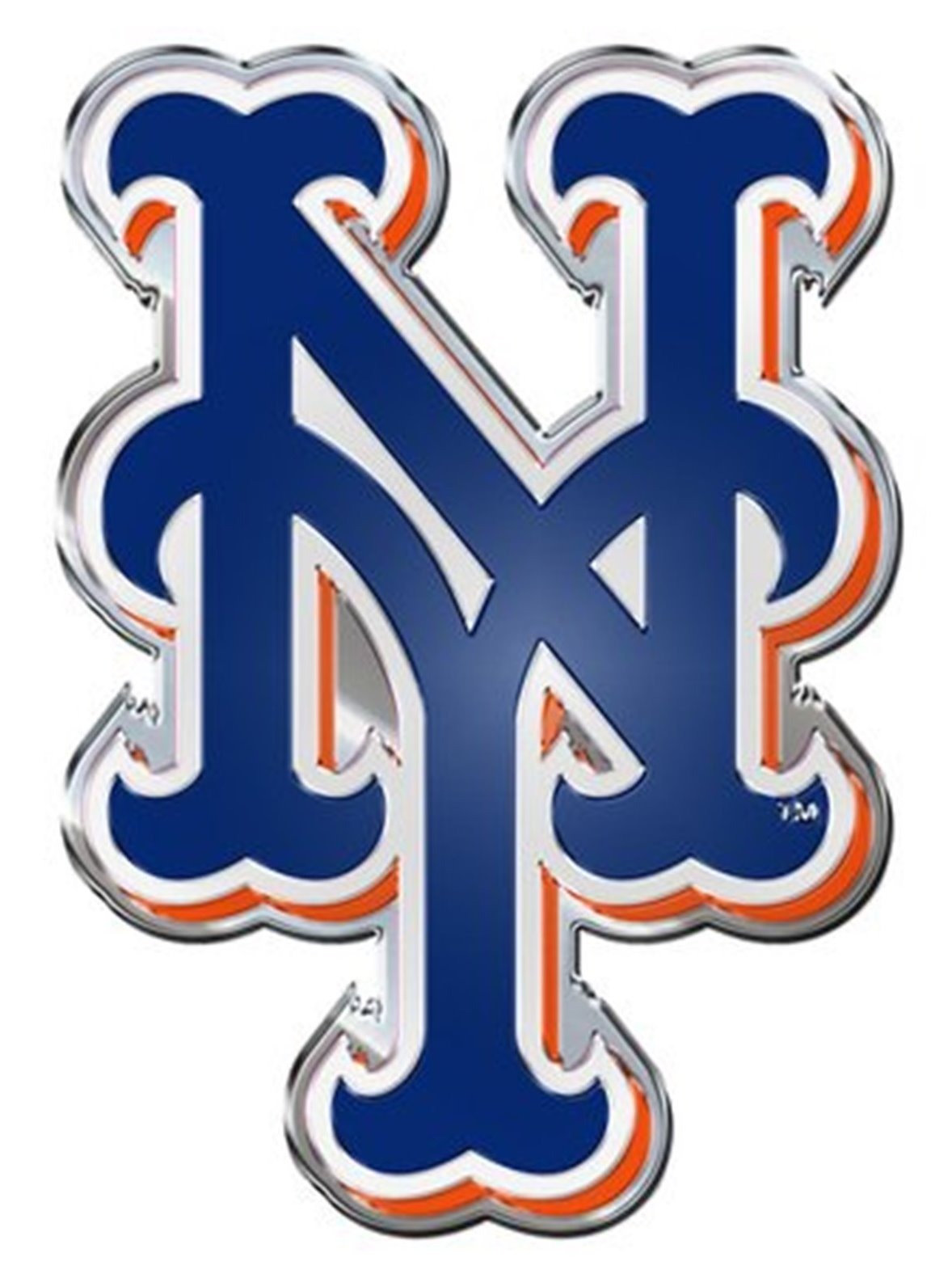 New York Mets Premium Metal Auto Emblem Chrome Color Aluminum Decal ...