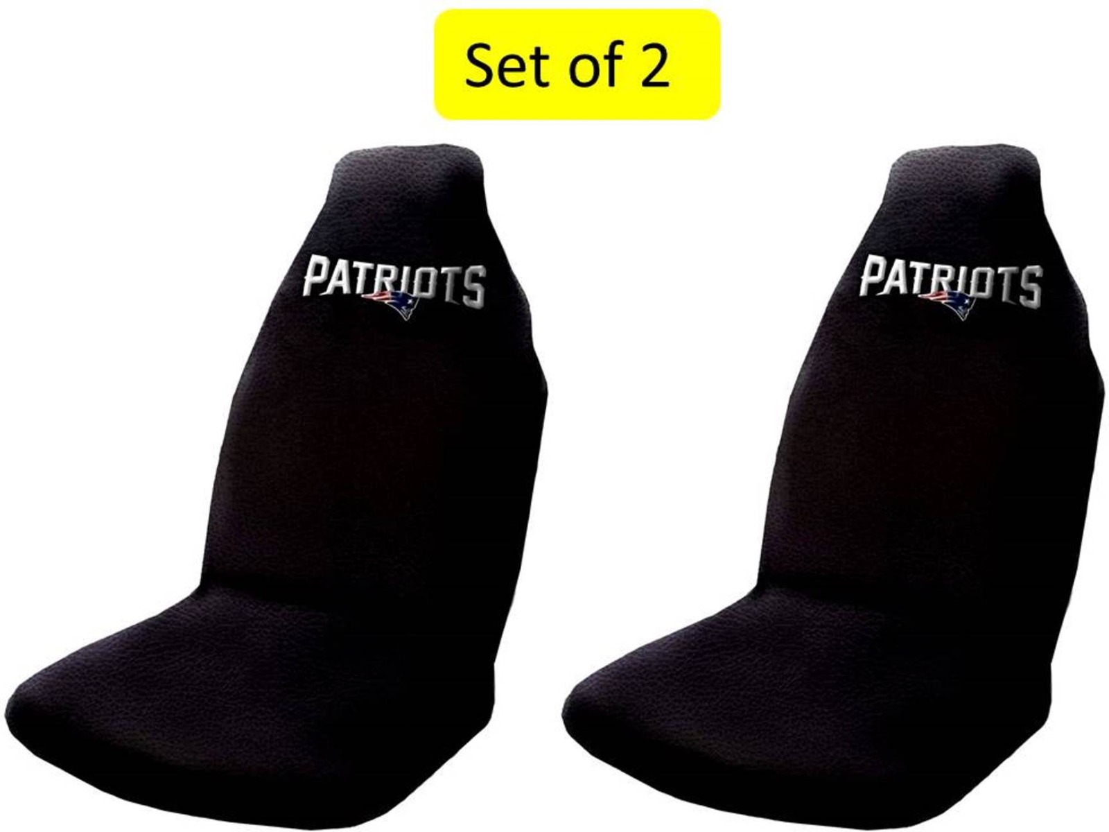 New England Patriots Set of 2 Premium Embroidered Auto Seat Covers Black Elastic eBay