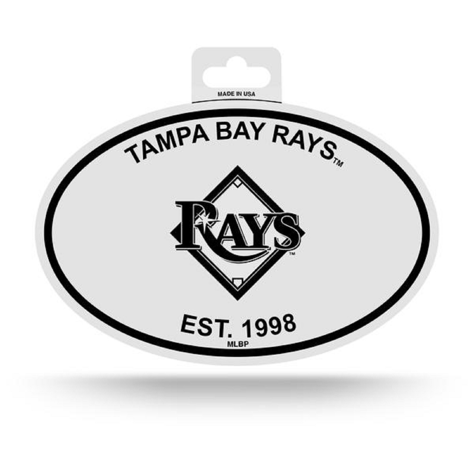 Tampa Bay Rays Black & White Team Logo Oval Sticker Decal Auto Home