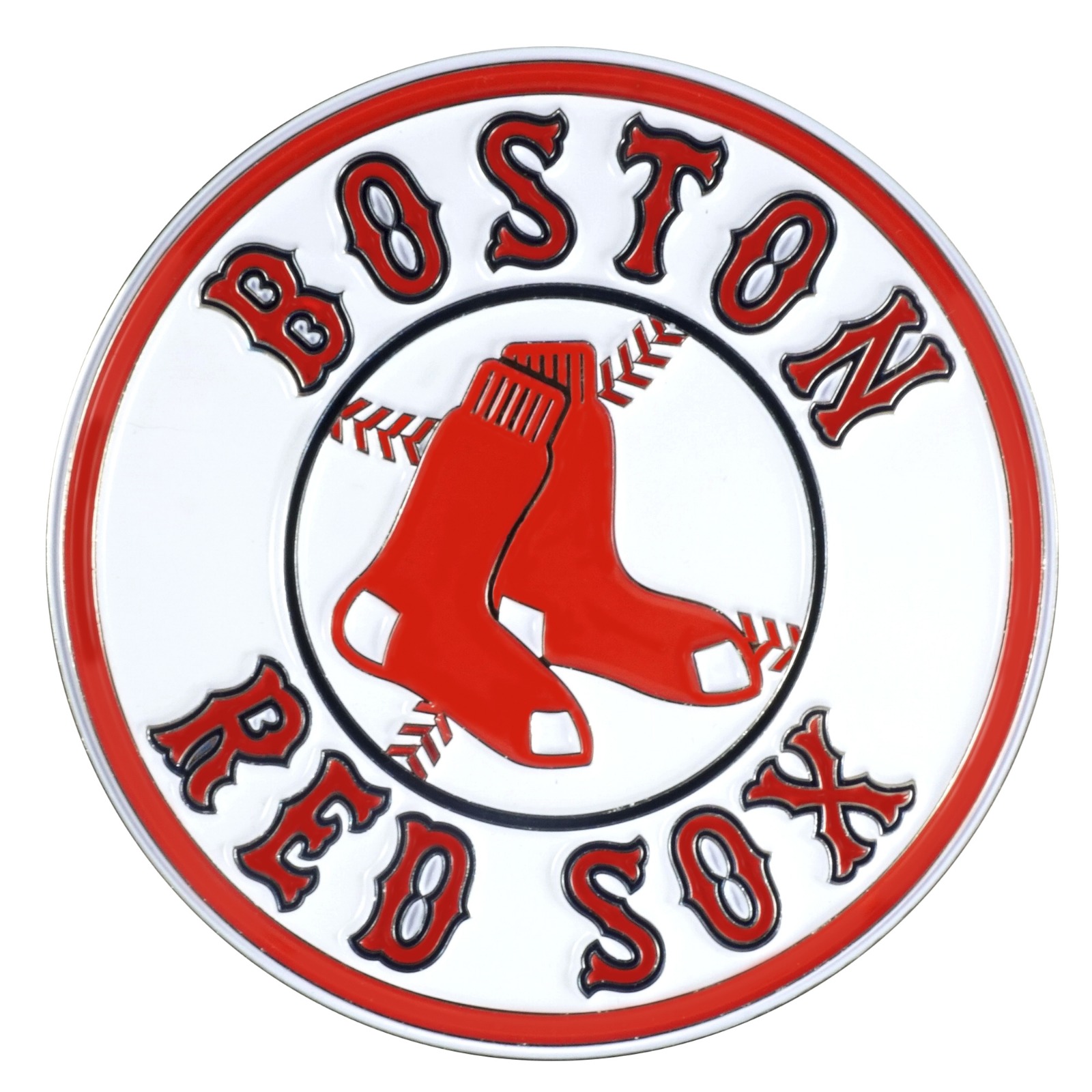 Boston Red Sox Premium Solid Metal Color Raised Auto Emblem Decal