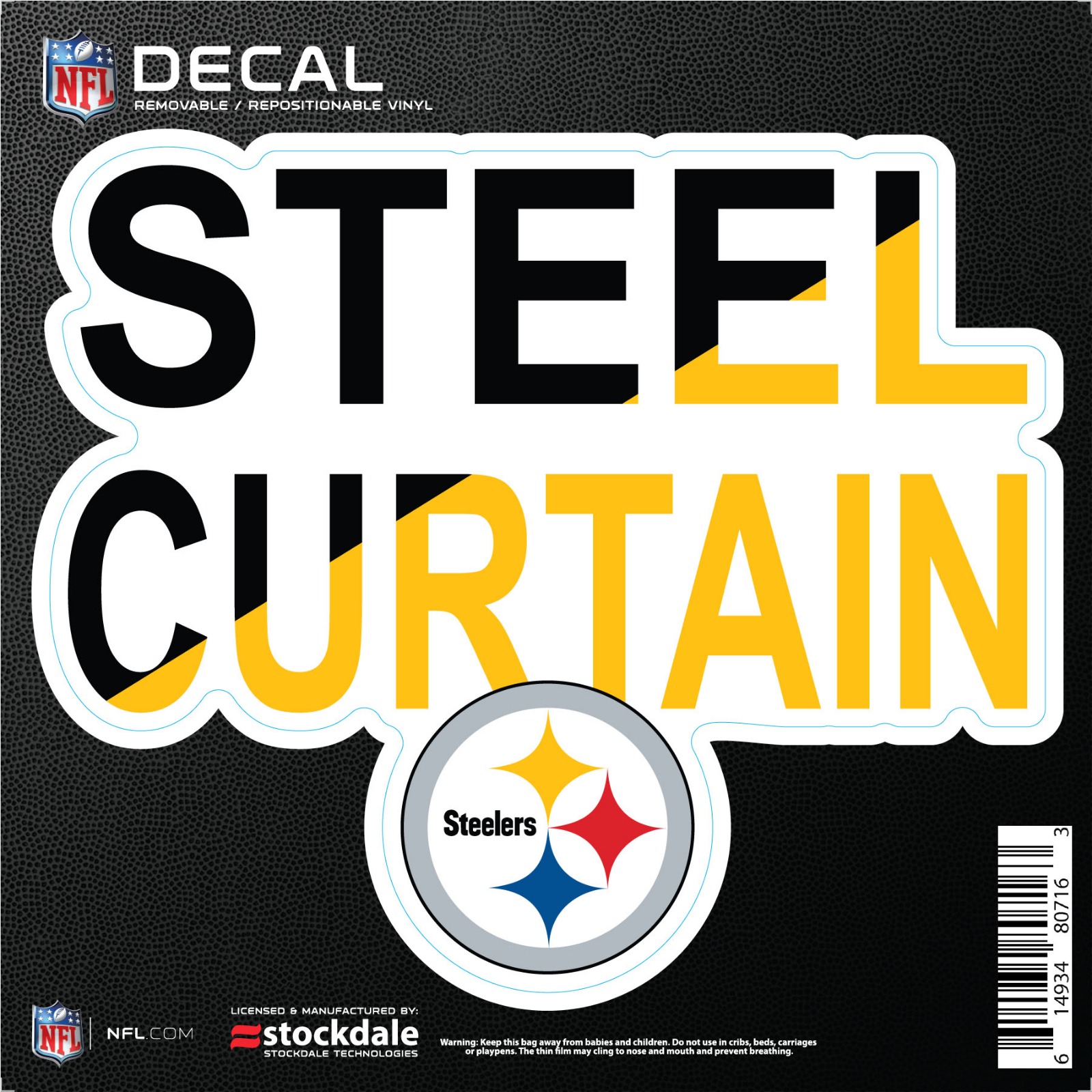 Pittsburgh Steelers Steel Curtain 6 Decal Vinyl Reusable Auto