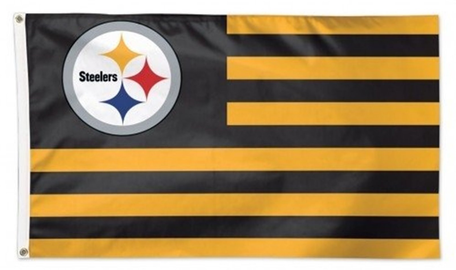 Pittsburgh Steelers Stripes WC67304117 Deluxe 3x5 Flag Outdoor Banner