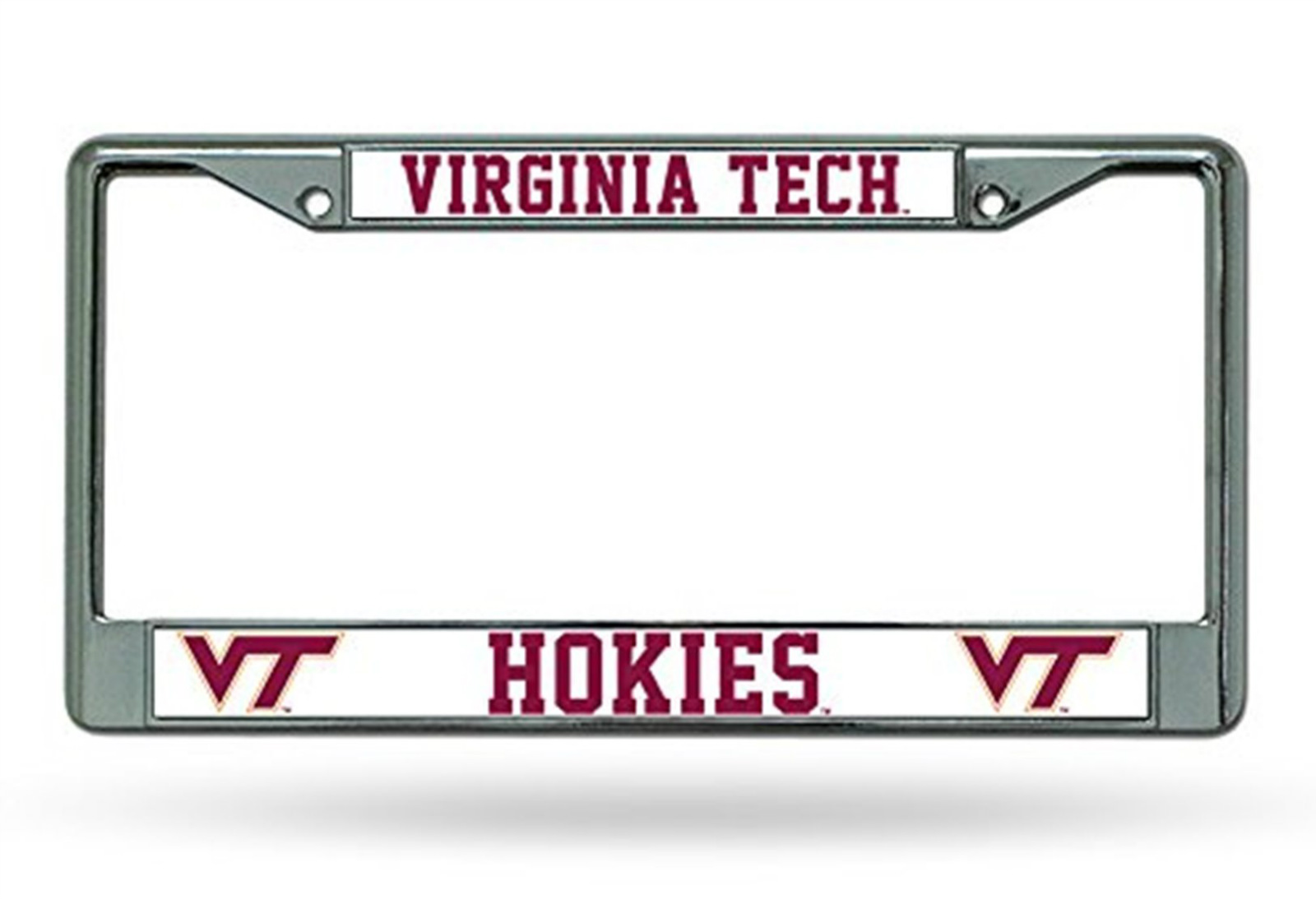 Virginia Tech Hokies Nd Vt Metal Chrome License Plate Tag Frame Virginia Tech Hokies Nd Vt Metal Chrome License Plate Tag Frame Cover University