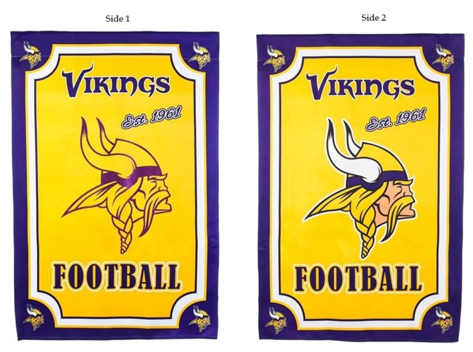 Minnesota Vikings EG Premium 2-sided 28x44 SUEDE Banner House Flag ...