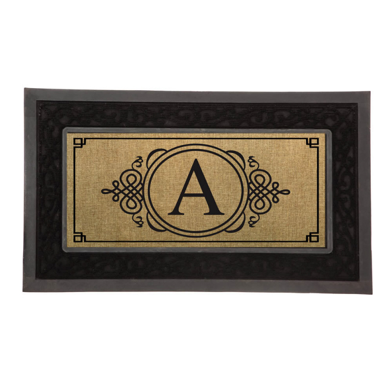 Doormat Monogram 16 Assorted Initials Poly Burlap Outdoors RUG FLOOR ...