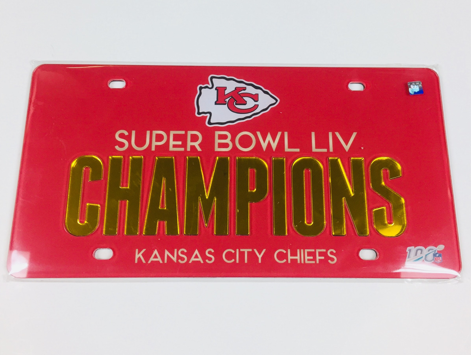 Kansas City Chiefs Super Bowl Champions Laser Cut Mirror License Plate