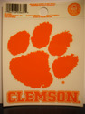 Clemson Tigers Wordmark Static Cling Decal Sticker