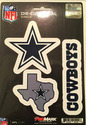 Dallas Cowboys Set of 3 Die Cut Decal Stickers Sta