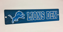 Detroit Lions Street Sign NEW! 4"X16" "Lions Den" 