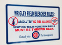 Chicago Cubs Wrigley Field Bleacher Rules Sign NEW