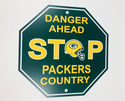 Green Bay Packers Stop Sign "Danger Ahead" NEW! 12