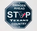 Houston Texans Stop Sign "Danger Ahead" NEW! 12"X1