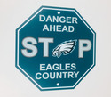 Philadelphia Eagles Stop Sign "Danger Ahead" 12"X1