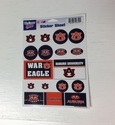 Auburn Tigers Vinyl Sticker Sheet 17 Decals 5x7 In